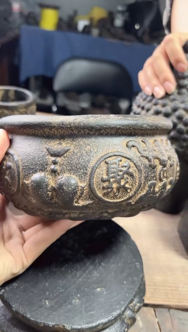 陶土【火山泥】聚宝盆+金箍坛底座