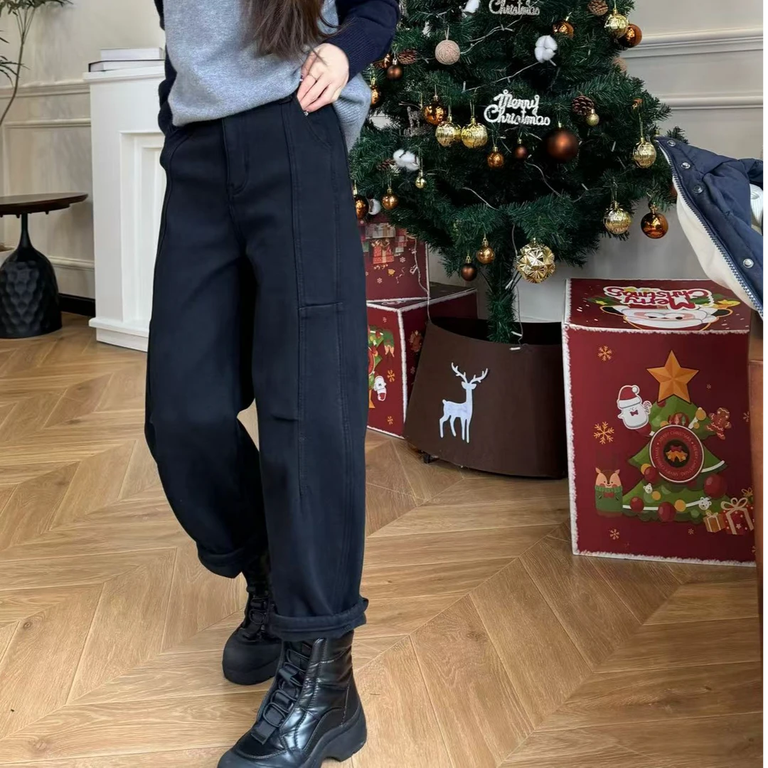 【PGXIAOM】mini定制黑色加绒弯刀裤KZ6293