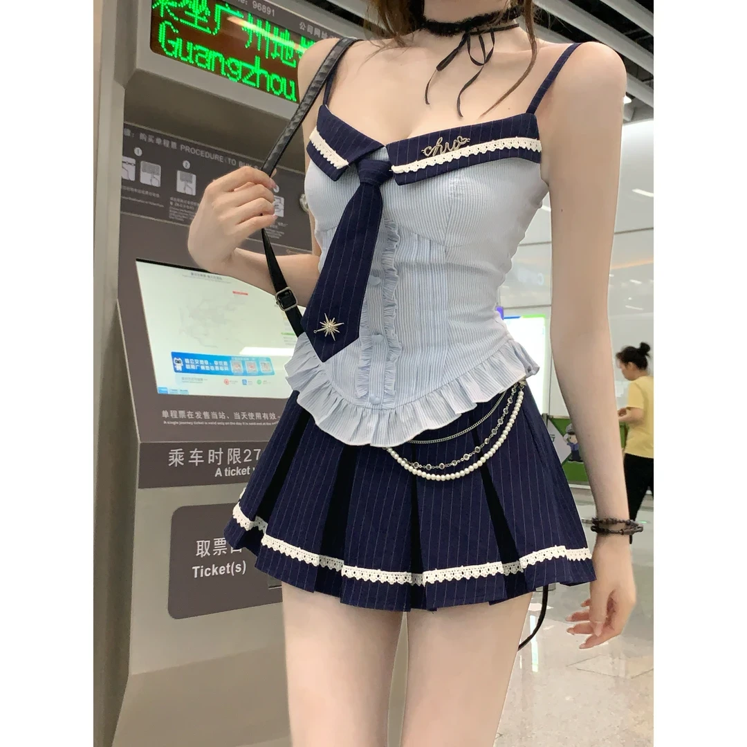 兔子警官 日系学院风制服小众设计上衣短裙jk两件套装海军辣妹风