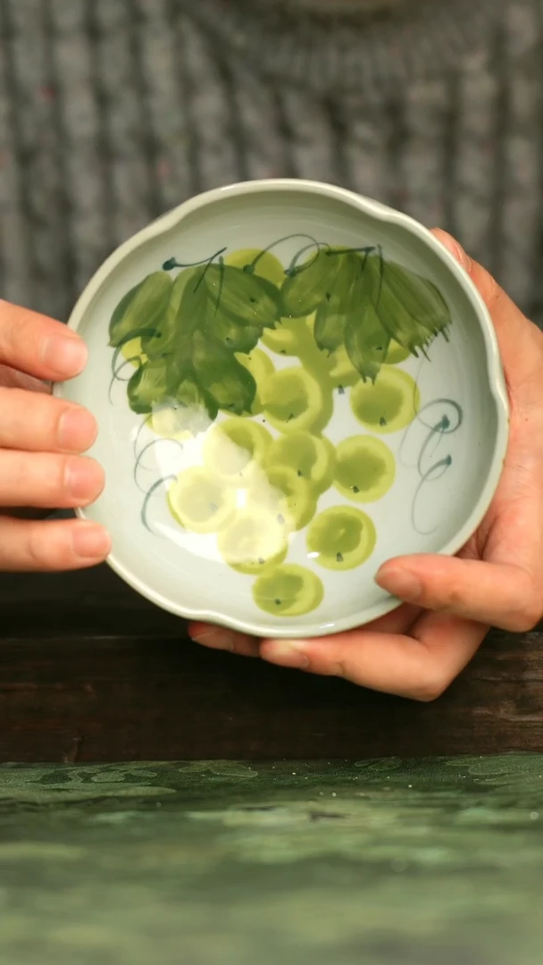 陶瓷青诗集手工手绘瓷器