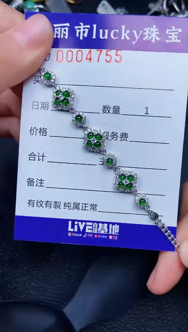 翡翠银S925镶嵌颈饰4755