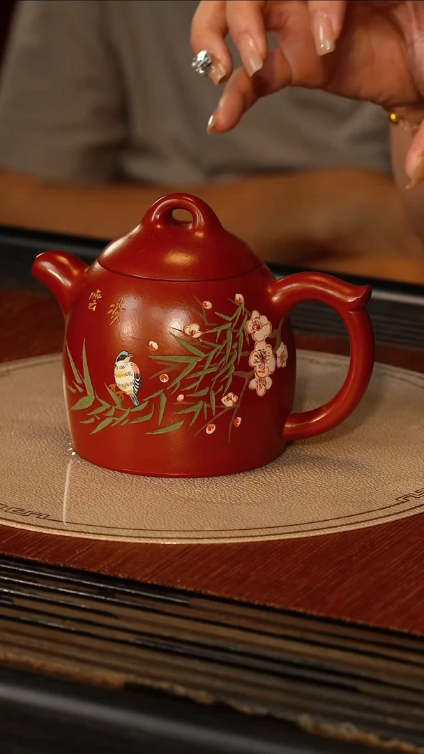 茶壶紫砂宜兴紫砂PQZ 朱泥 秦权