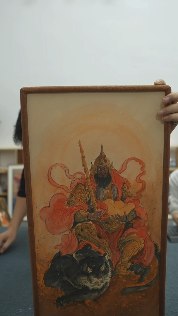 丙烯画画江湖老师赵公民摆台精装裱