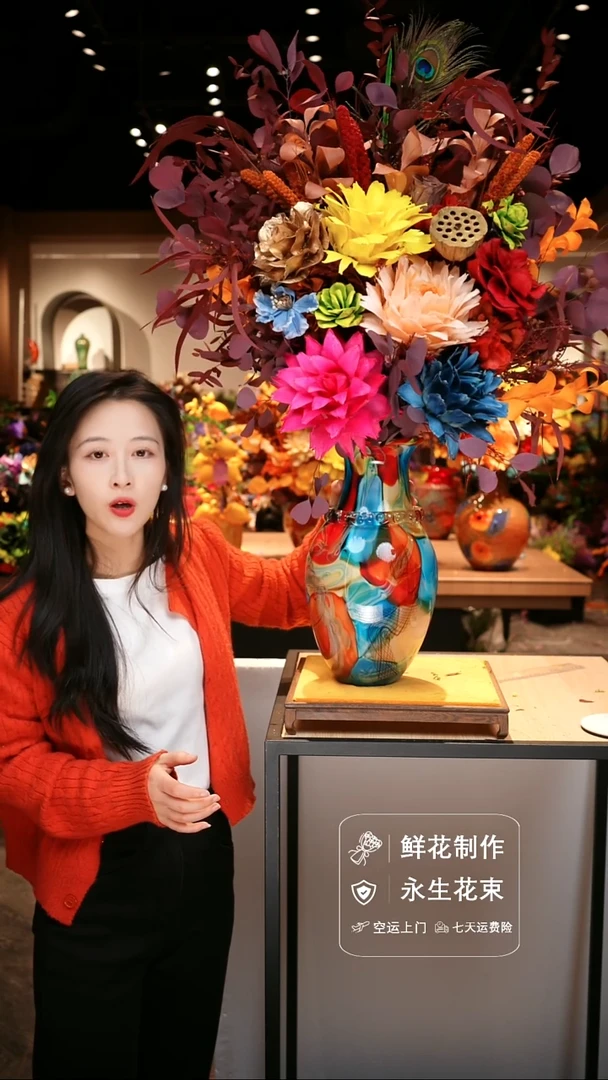 手工艺品琉璃手工花器花束空运包邮送货上门-以图片为准