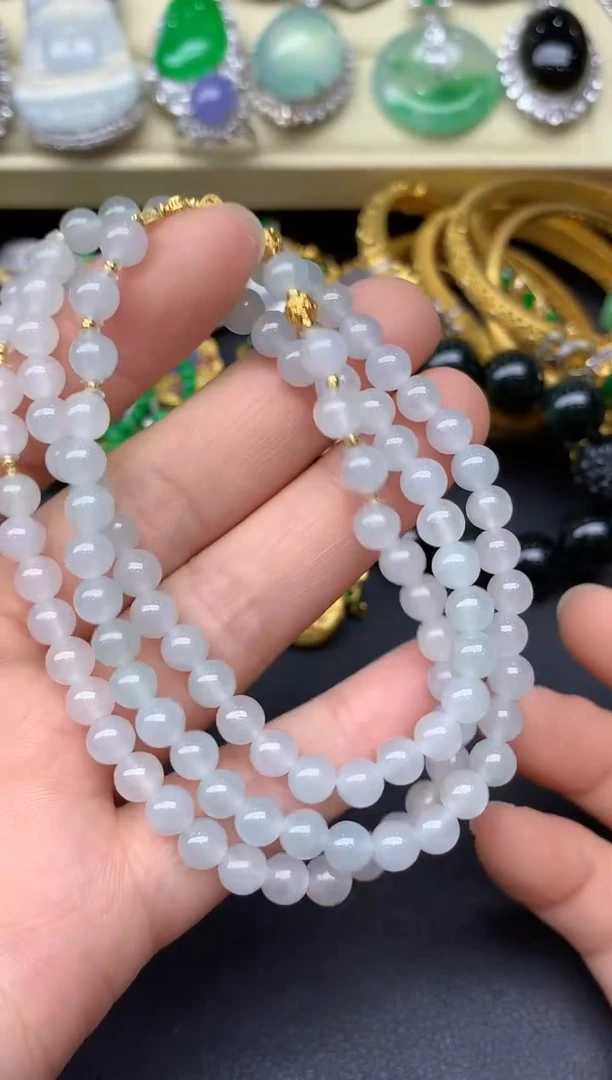 18K金镶嵌手串翡翠43-雪姐翡翠天天见