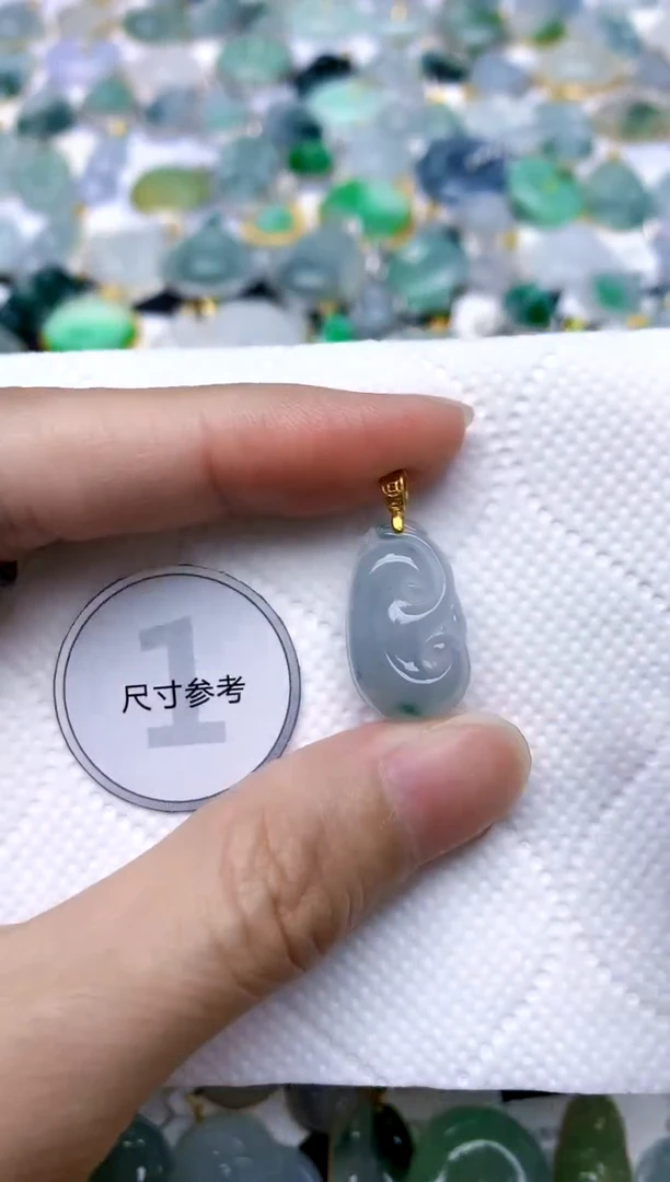 颈饰银S925镶嵌翡翠天然A货翡翠