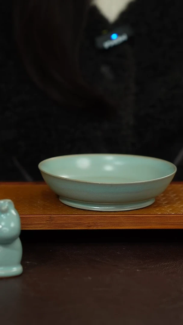 摆件陶原矿原釉汝宋汝瓷 微瑕