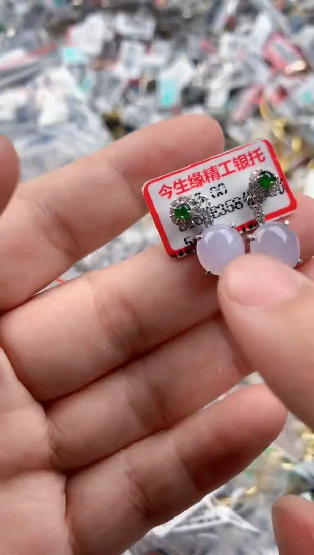 银S925镶嵌戒指翡翠444   5