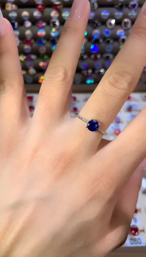 蓝宝石戒指未镶嵌6银色