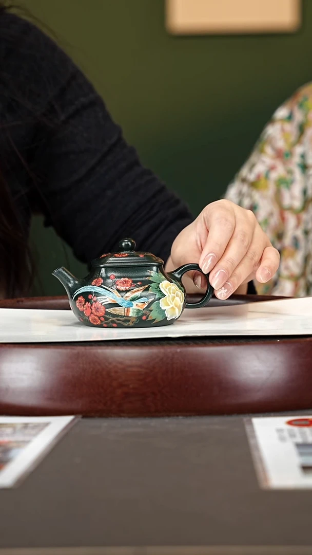 茶壶紫砂49杨建英 乾坤 绿泥柴烧180c