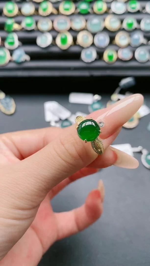 【闪购商品】翡翠戒指银S925镶嵌111111111