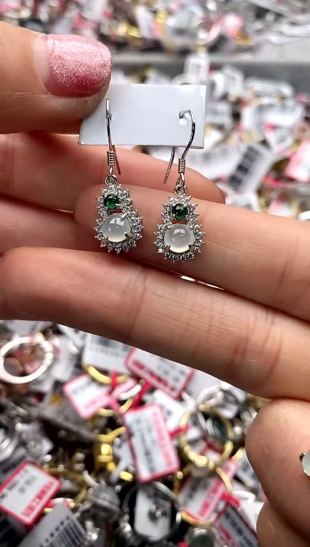 【闪购商品】翡翠戒指银S925镶嵌555555   4