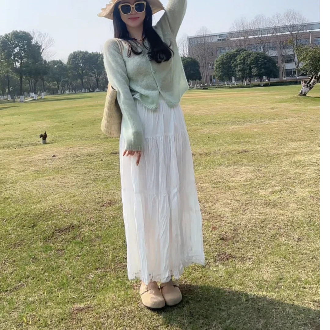 YX七QZ202503094新款压绉长裙气质时尚百褶