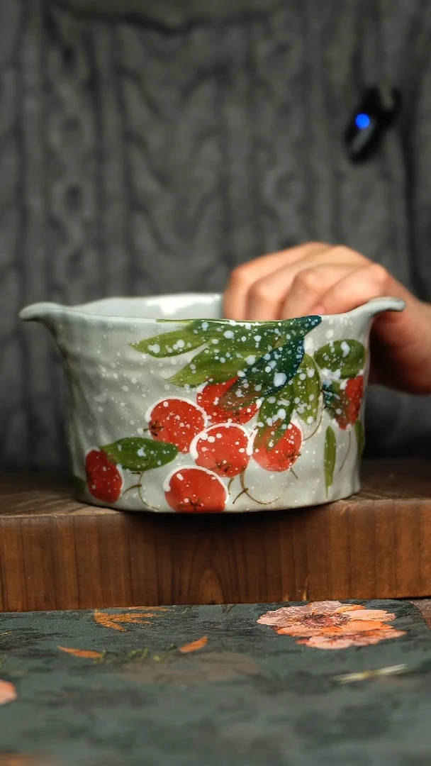 杯釉下彩手工手绘同款陶器