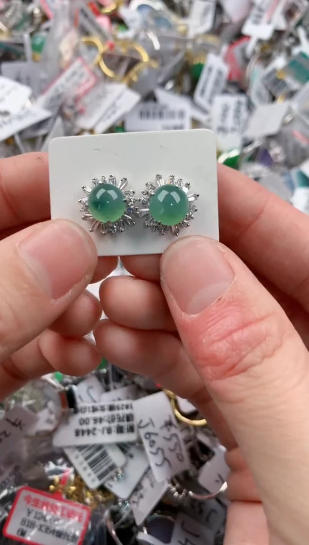 银S925镶嵌戒指翡翠222   2