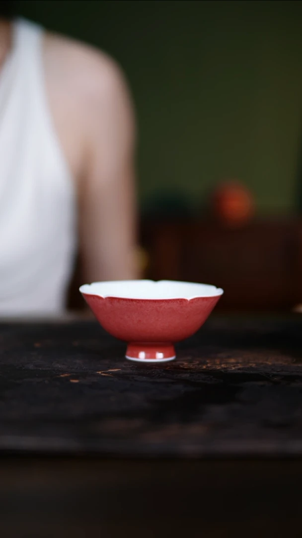 杯子景德镇纯手工陶瓷豇豆红