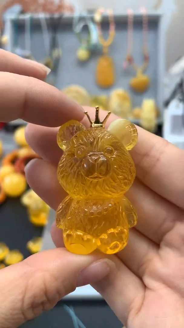 【闪购商品】琥珀珠宝奇石18K金镶嵌80