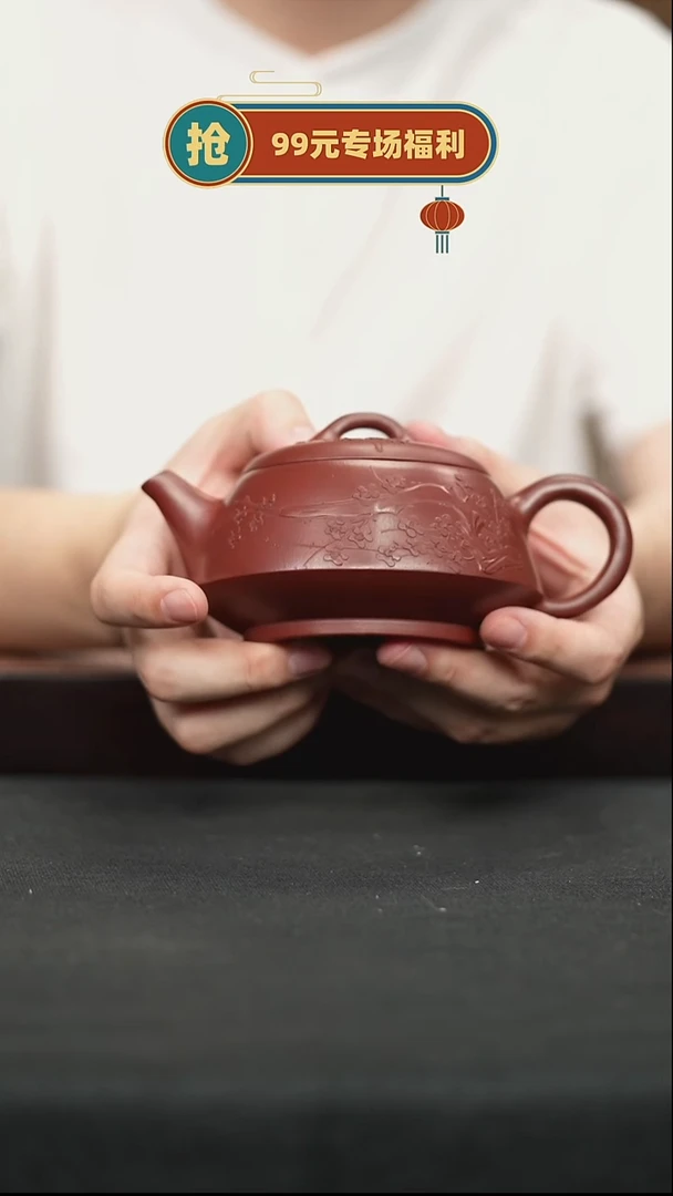 茶壶紫砂12龙血砂320cc