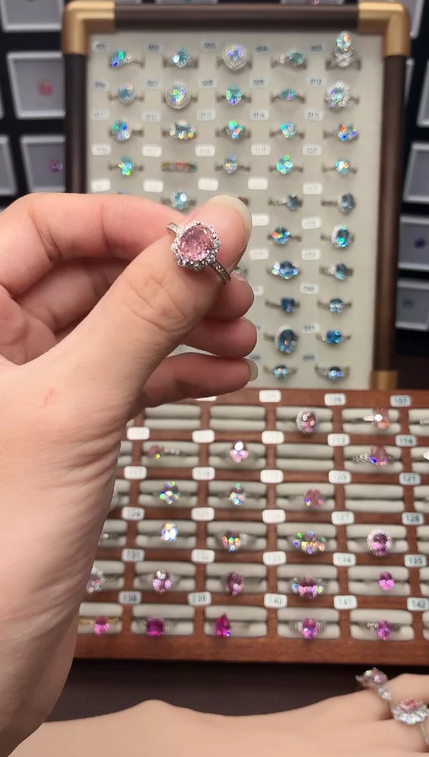 戒指彩色蓝宝石银S925镶嵌1999