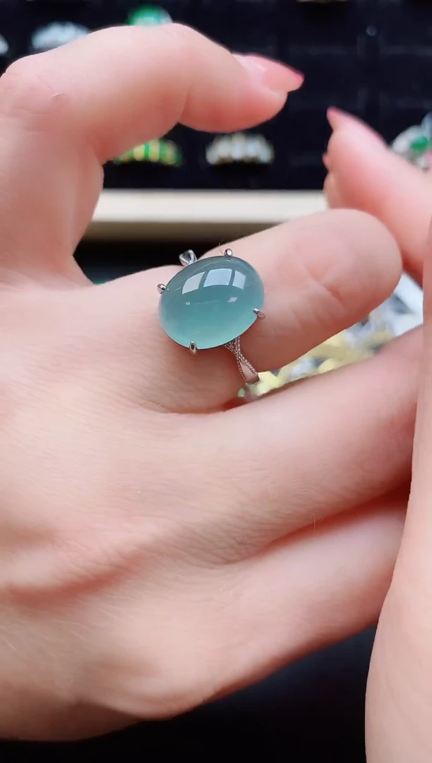 【闪购商品】翡翠戒指银S925镶嵌12121
