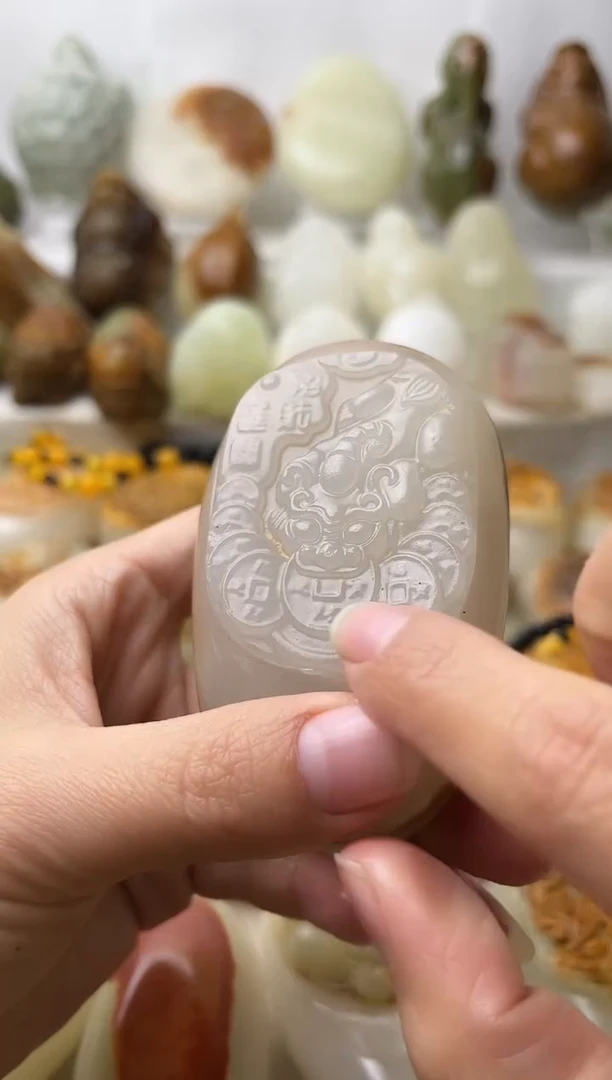 石材古青石棉纹正常不退换貔貅微瑕