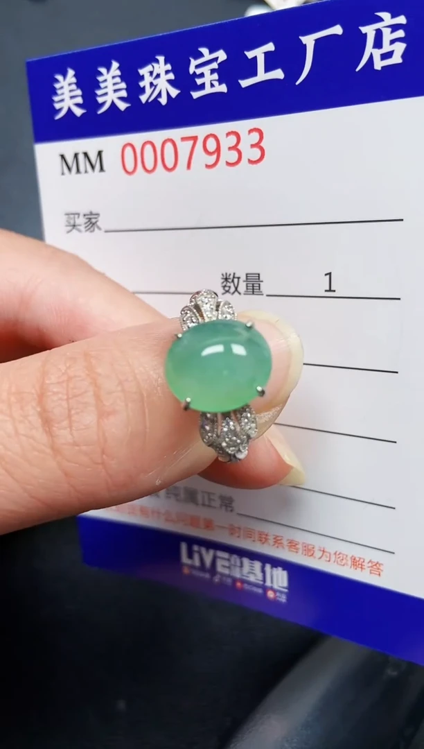 翡翠银S925镶嵌颈饰7933