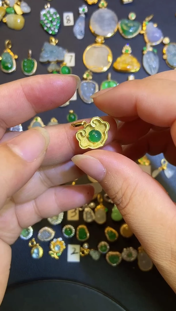 吊坠(不含链)银S925镶嵌翡翠1