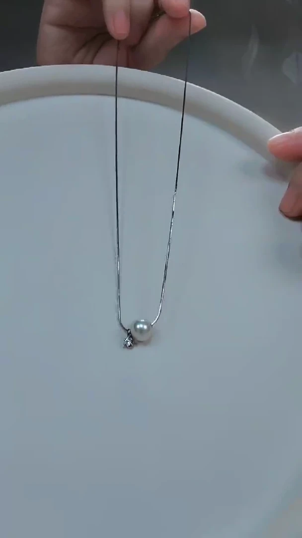 淡水珍珠银S925镶嵌颈饰A**y爱相随项链