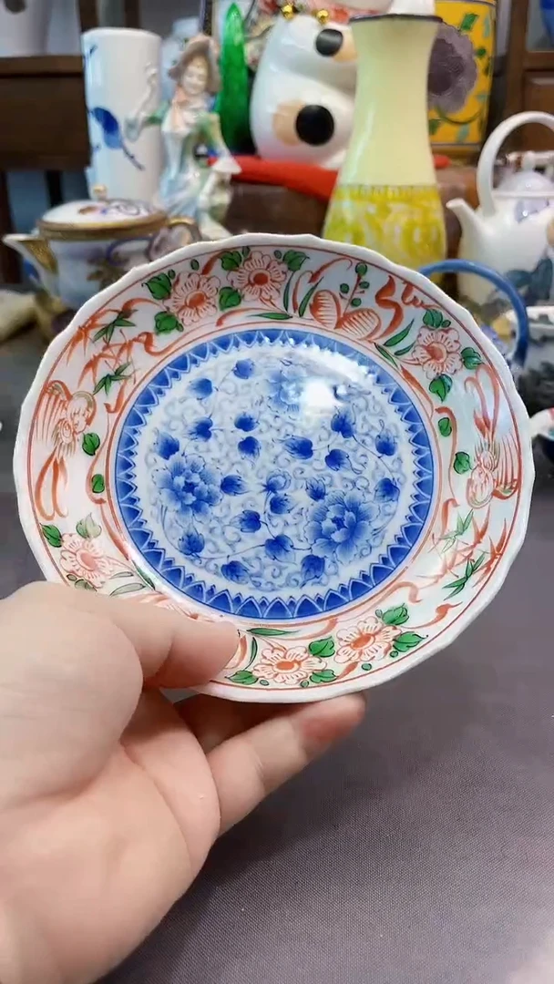 瓷片日产青花赤绘盘