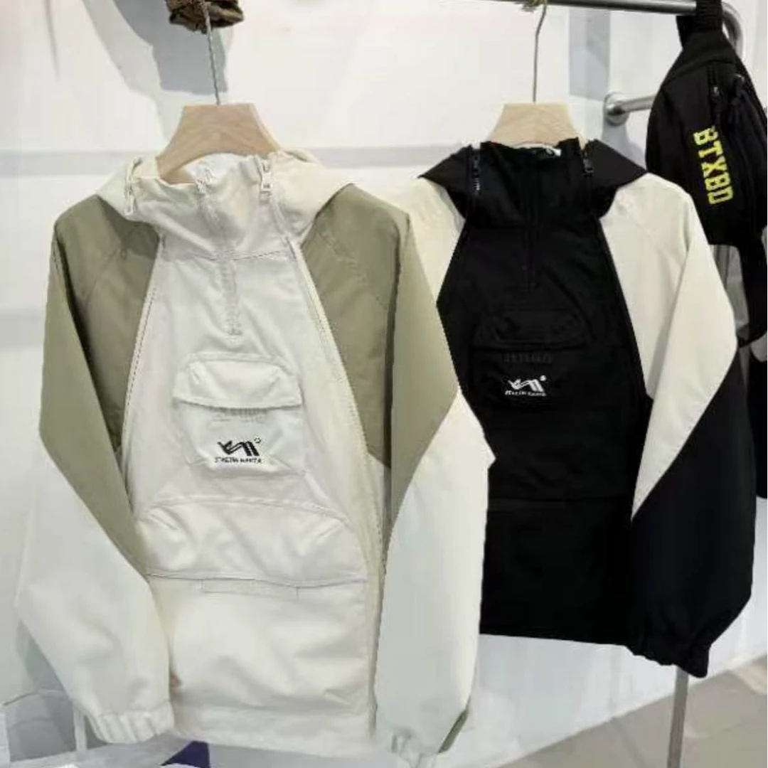 【8807-米色】青少年春款冲锋衣外套