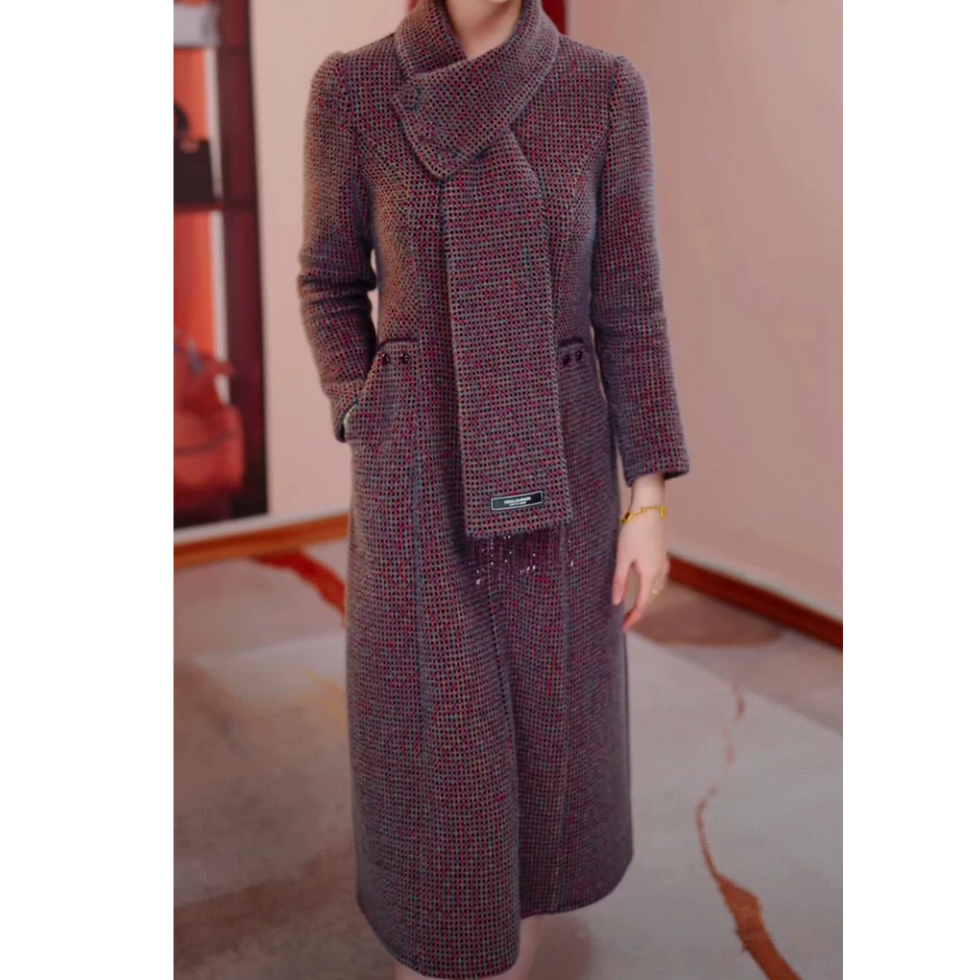 红火火冬季加厚连衣裙2025新款气质高雅大方H5B538时尚贵气显瘦