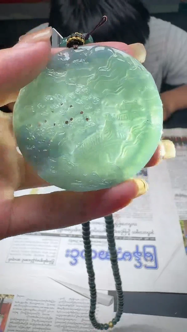 翡翠未镶嵌颈饰8648/49山水+珠链多样性发货发一件