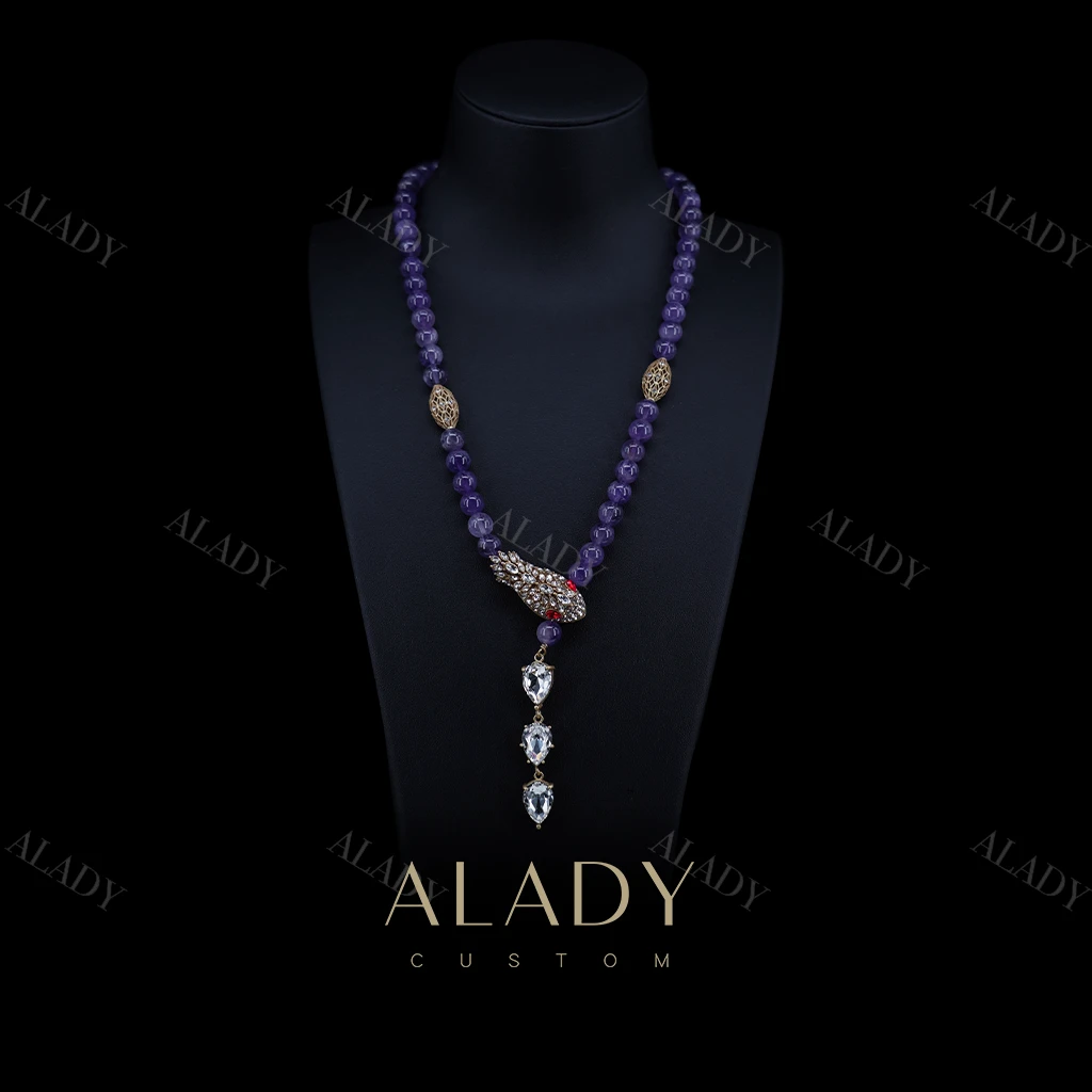 合金合成锆石项链 【美杜莎】高贵气质典雅时尚灵蛇项链