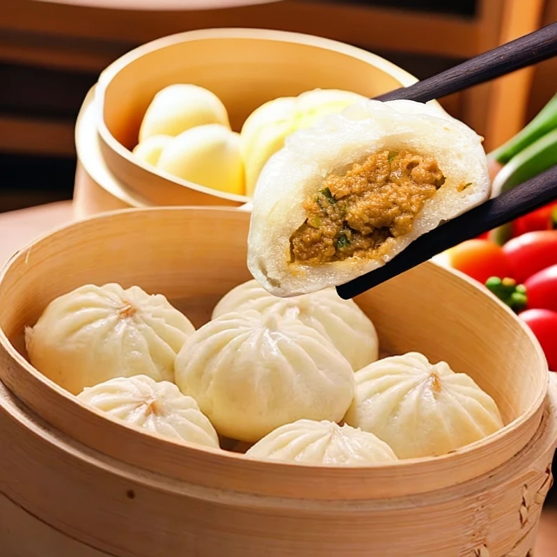 【拍7笼送8笼共15笼104个以上4斤4包】鲜肉小笼包蒸煎包现包顺丰Z2