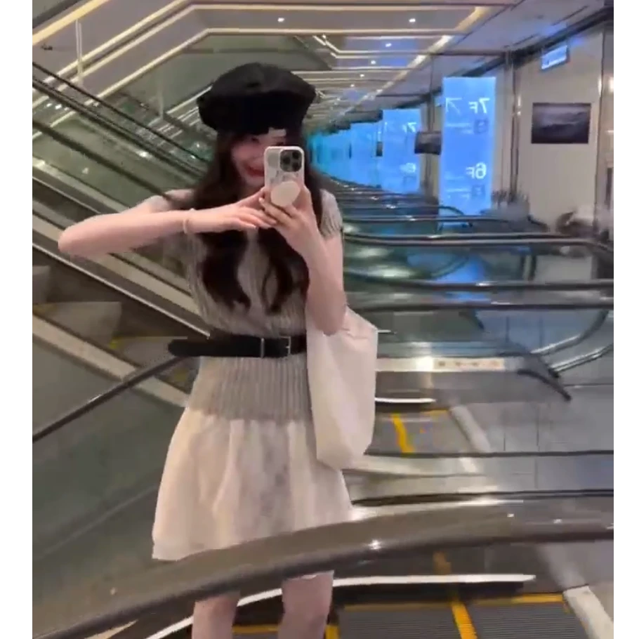 时尚气质一整套ootd穿搭复古独特一字肩上衣半身裙两件套装2025夏