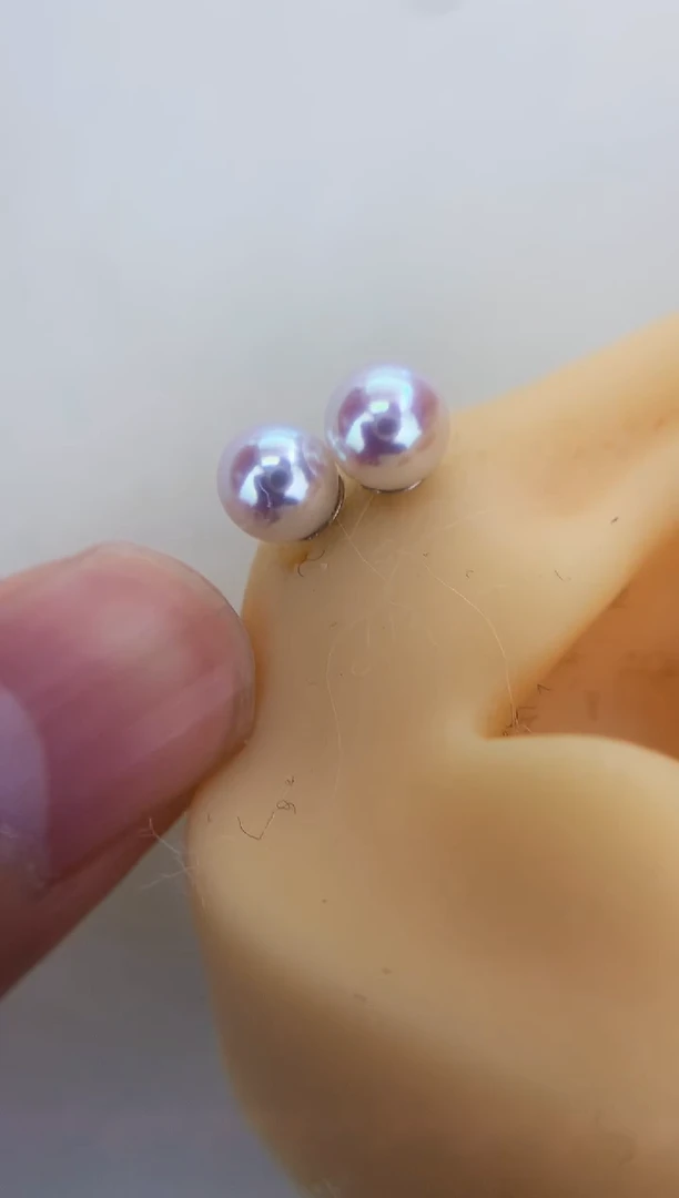 银S925镶嵌DA海水珍珠 GD216 5-6 彩凛素钉