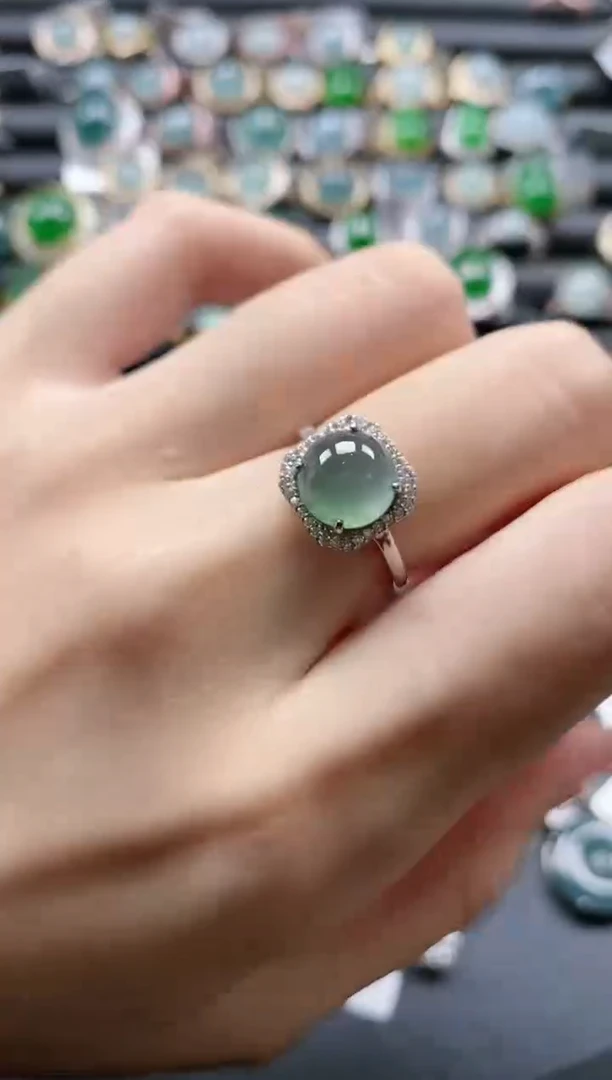 【闪购商品】翡翠戒指银S925镶嵌51511