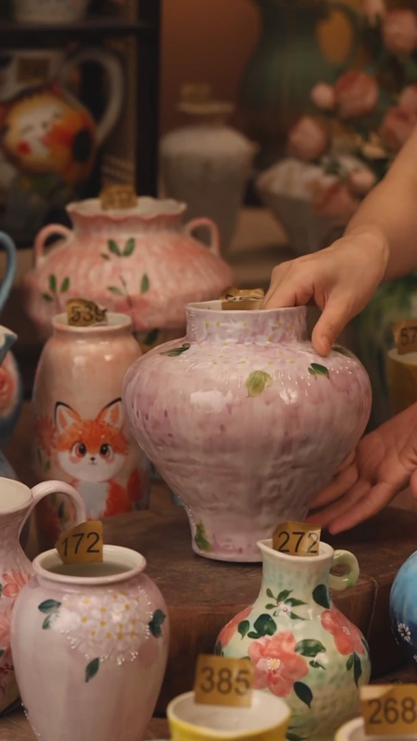 陶瓷523景德镇设计师手作花器摆件侘寂风