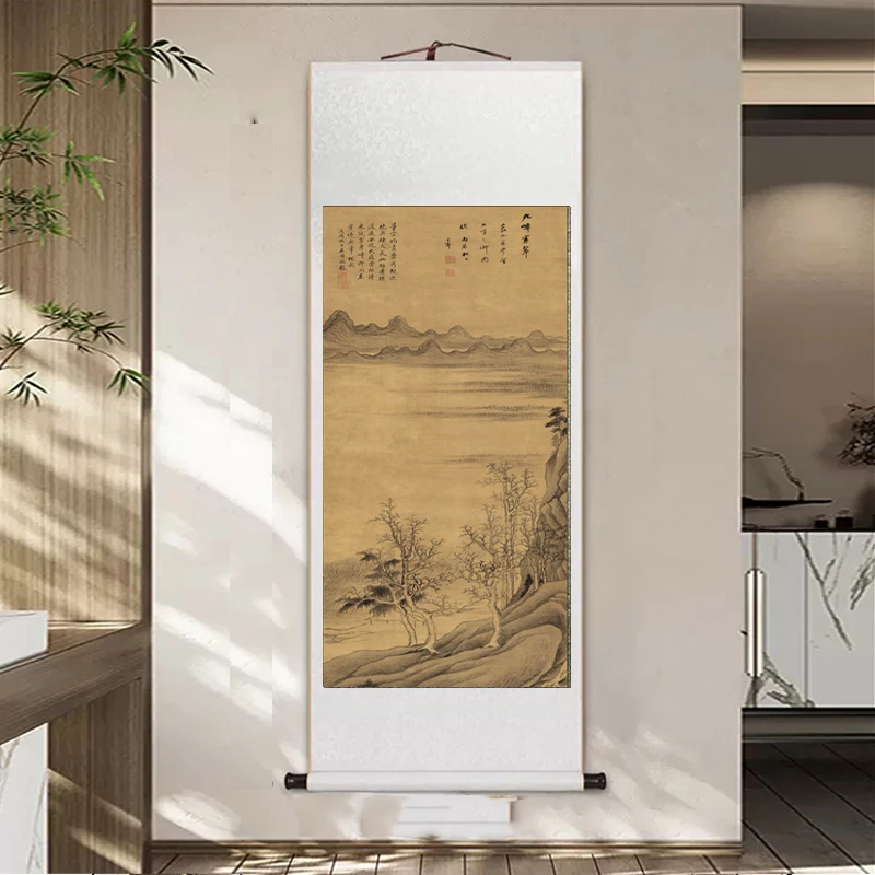 《九峰寒翠图》玄关装饰卷轴挂客厅办公室茶室国复刻|字画