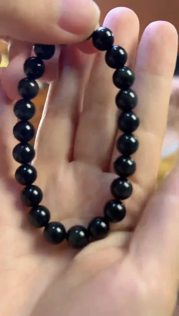 黑曜岩未镶嵌手串听*曜石