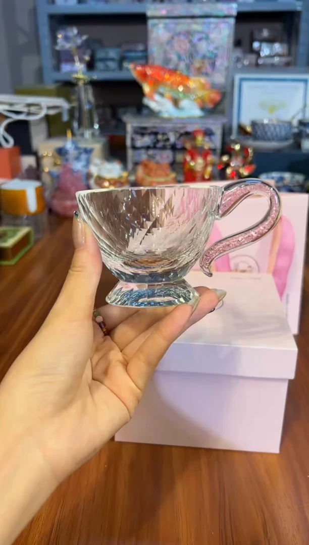141玺宴粉钻高脚咖啡杯
