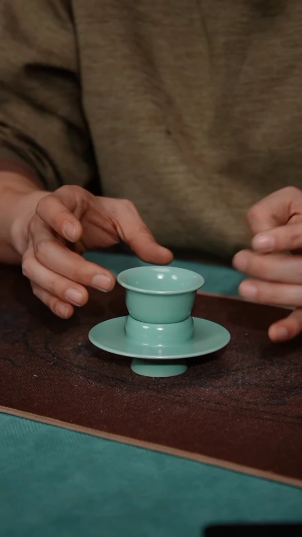 【闪购商品】188-5托盏杯（正天青 不完美）