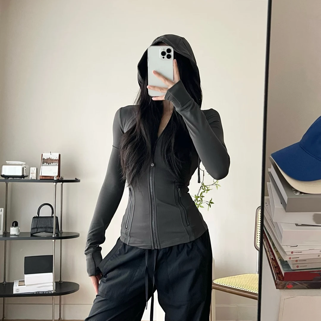 Define第三代瑜伽衣外套上衣透气运动健身服春秋款女士-陈陈8633