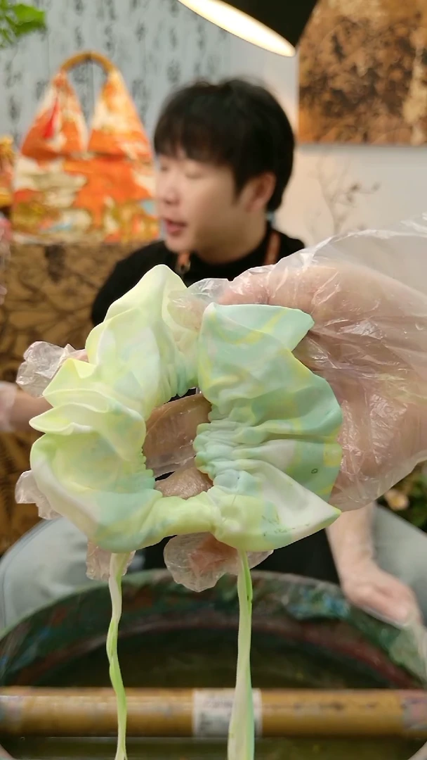 天然漂漆方巾发圈喜欢再拍