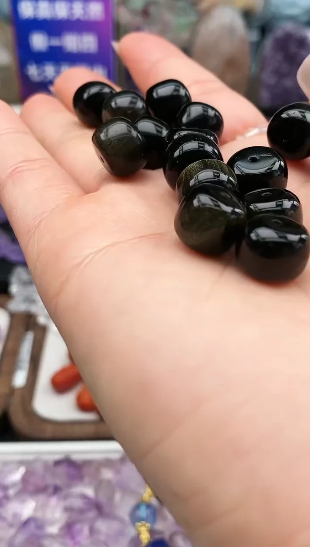 【闪购商品】黑曜岩颈饰未镶嵌84a多样性发其一/1.16/1个