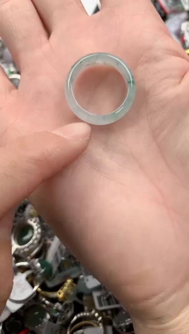 银S925镶嵌戒指翡翠随机777   1
