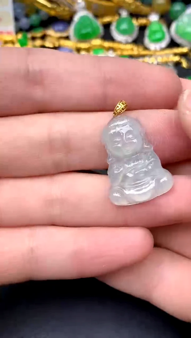 颈饰18K金镶嵌翡翠124-中国好珍宝