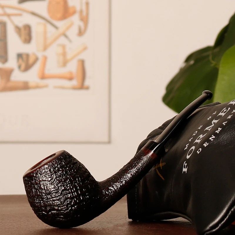 丹麦老大师 佛么Former佛魔 喷砂小苹果微弯 手工石楠木烟斗