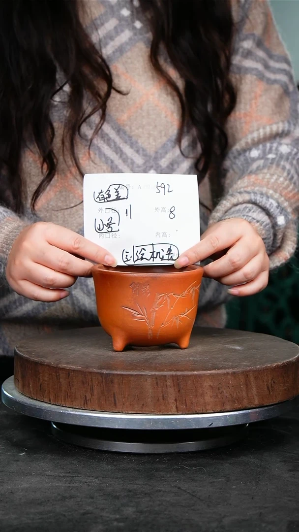 紫砂花盆592颜色不挑刻绘机选