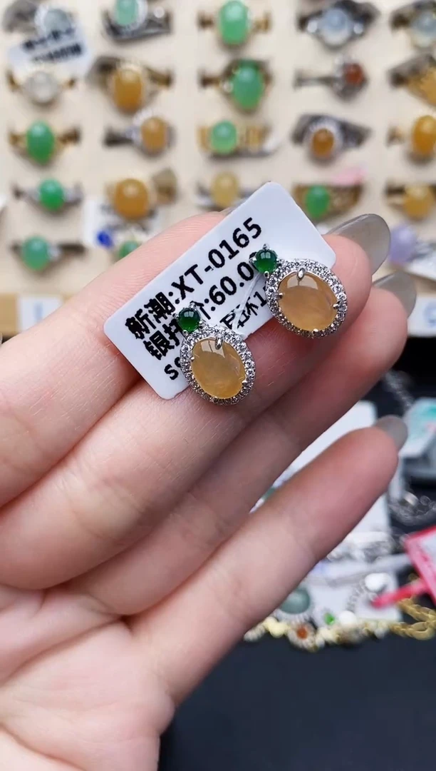 银S925镶嵌戒指翡翠766
